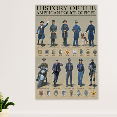 Police Officer Canvas Wall Art | History Of The American Police Officer | Gift for Policeman