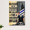 Police Officer Canvas Wall Art | Children Of God | Gift for Policeman