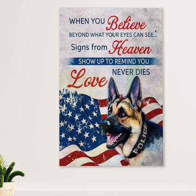 Police Officer Canvas Wall Art | When You Believe | Gift for Policeman