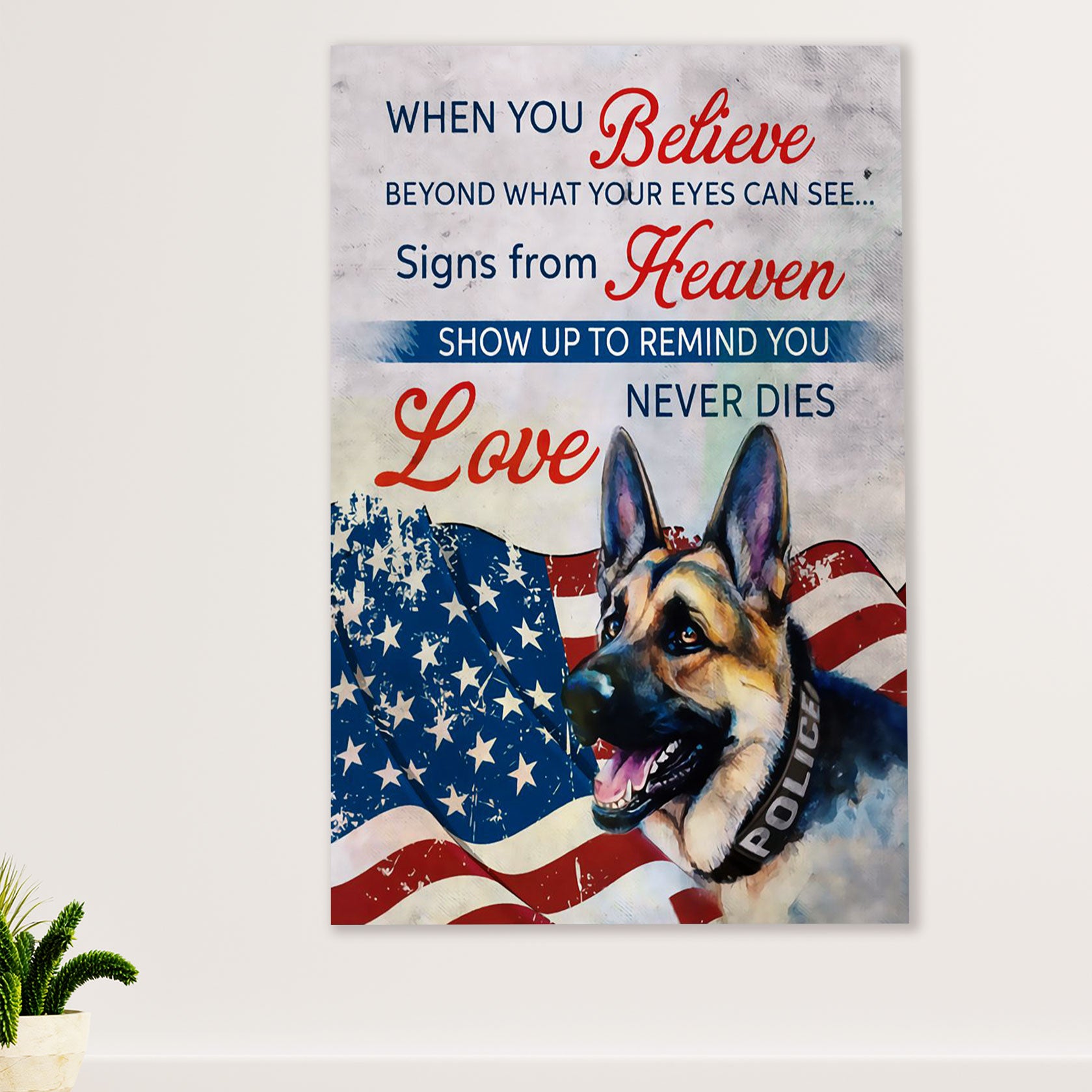 Police Officer Poster | When You Believe | Wall Art Gift for Policeman