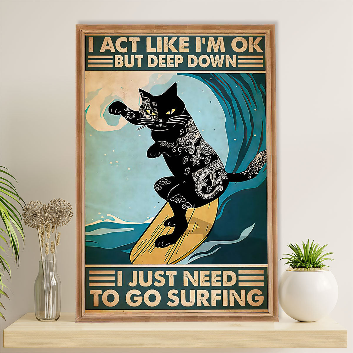 Water Surfing Canvas Wall Art Prints | Need To Go Surfing | Home Décor Gift for Beach Surfer
