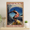 Water Surfing Canvas Wall Art Prints | Man Surfing | Home Décor Gift for Beach Surfer