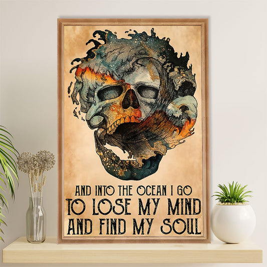 Water Surfing Poster Prints | Into The Ocean I Go | Wall Art Gift for Beach Surfer