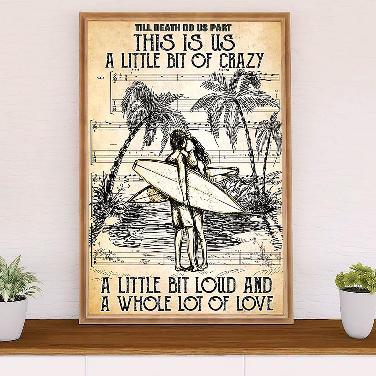 Water Surfing Canvas Wall Art Prints | This Is Little Bit Of Crazy | Home Décor Gift for Beach Surfer