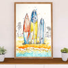 Water Surfing Poster Prints | Surfboards | Wall Art Gift for Beach Surfer