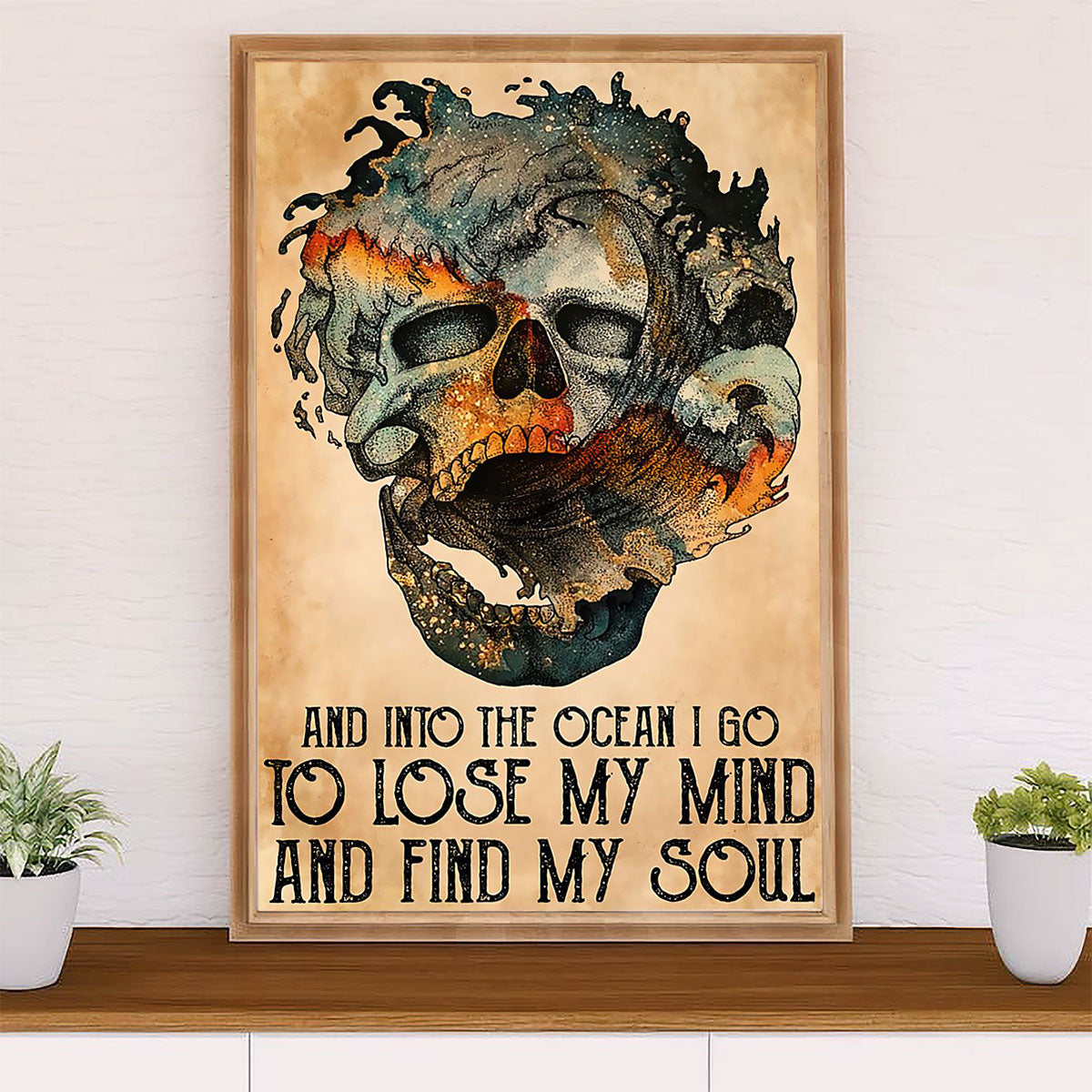 Water Surfing Poster Prints | Into The Ocean I Go | Wall Art Gift for Beach Surfer