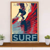 Water Surfing Poster Prints | SURF | Wall Art Gift for Beach Surfer