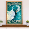 Water Surfing Canvas Wall Art Prints | Rule The Raging Of The Sea | Home Décor Gift for Beach Surfer