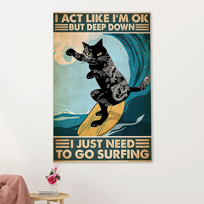 Water Surfing Canvas Wall Art Prints | Need To Go Surfing | Home Décor Gift for Beach Surfer