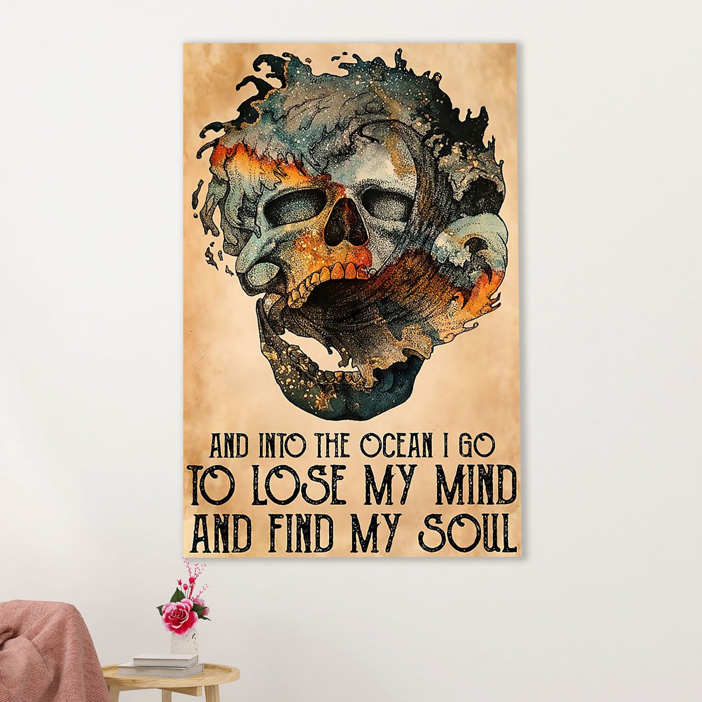 Water Surfing Poster Prints | Into The Ocean I Go | Wall Art Gift for Beach Surfer