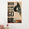 Water Surfing Canvas Wall Art Prints | Go Surf | Home Décor Gift for Beach Surfer