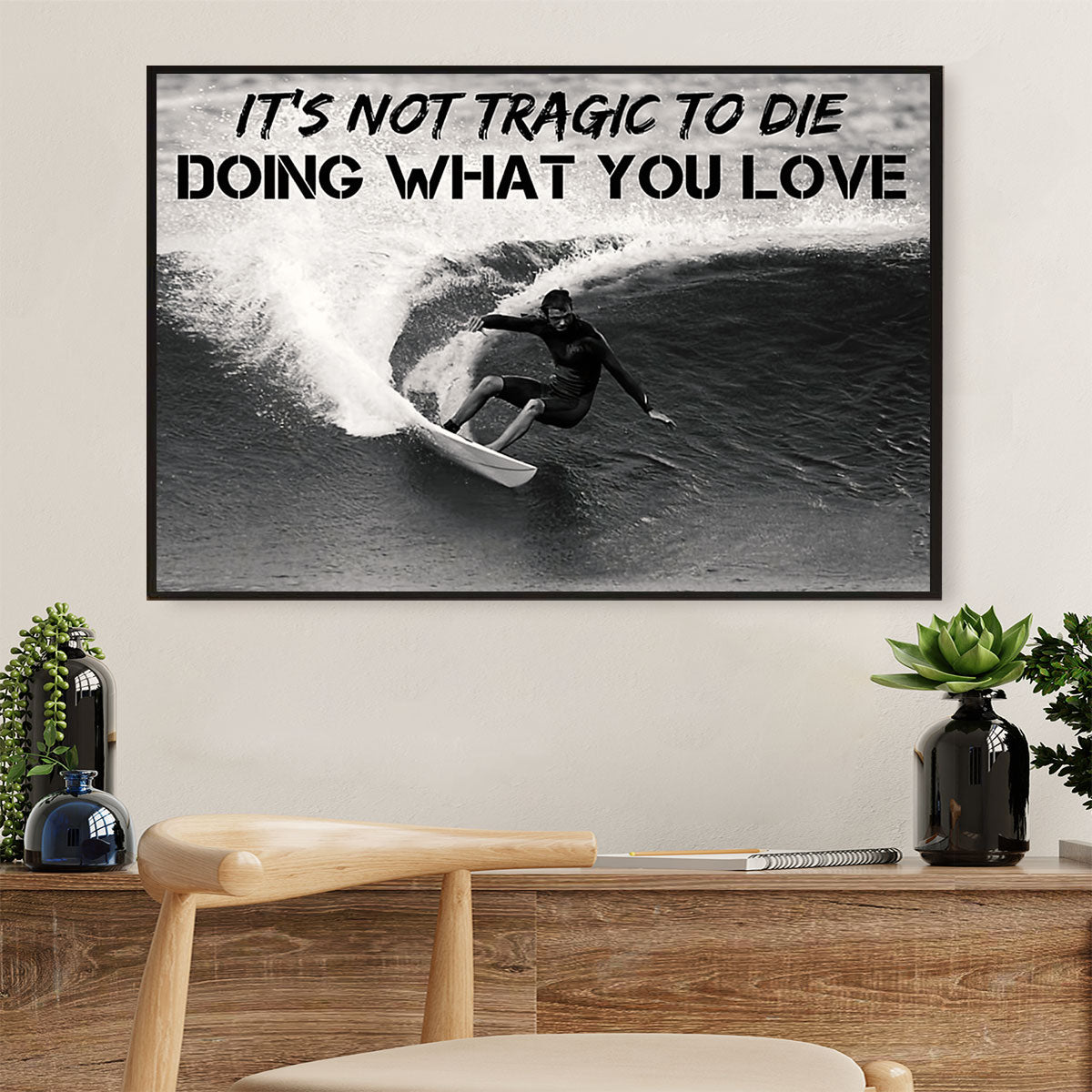 Water Surfing Canvas Wall Art Prints | Doing What You Love | Home Décor Gift for Beach Surfer