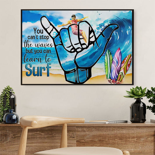 Water Surfing Poster Prints | Funny Quote | Wall Art Gift for Beach Surfer