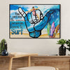 Water Surfing Canvas Wall Art Prints | Funny Quote | Home Décor Gift for Beach Surfer