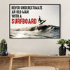 Water Surfing Poster Prints | Old Man With A Surfboard | Wall Art Gift for Beach Surfer