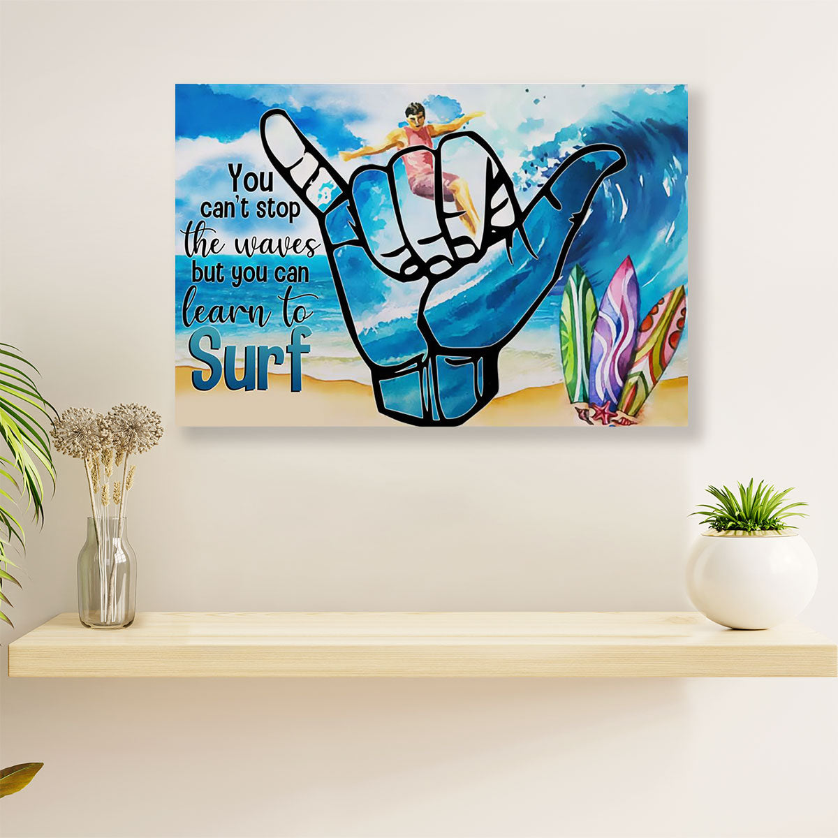 Water Surfing Poster Prints | Funny Quote | Wall Art Gift for Beach Surfer
