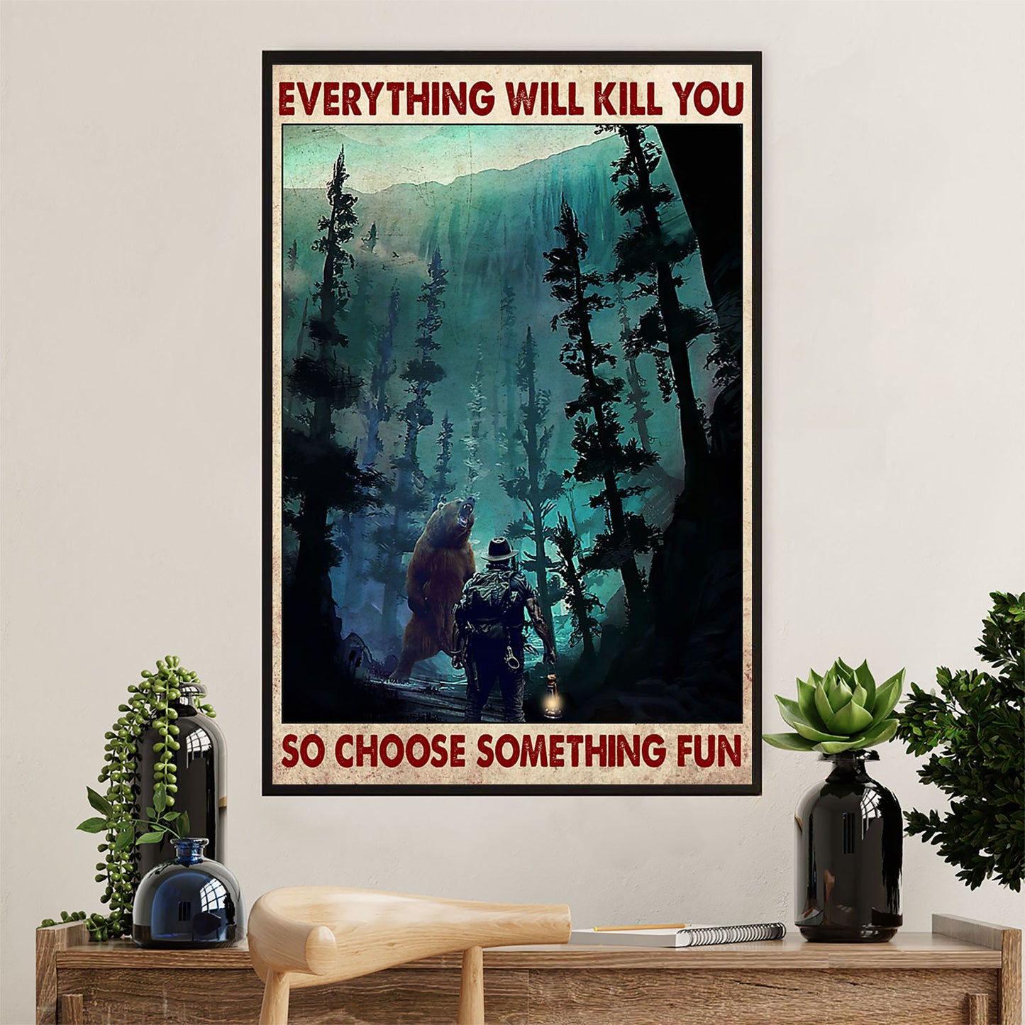 Hiking Poster Prints | Choose Something Fun | Wall Art Gift for Hiker