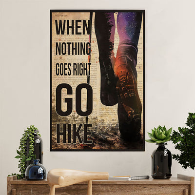 Hiking Canvas Wall Art Prints | Go Hike | Home Décor Gift for Hiker