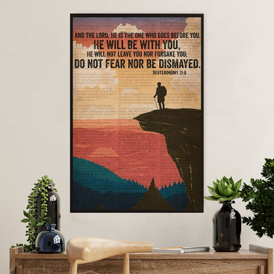Hiking Poster Prints | He Will Be With You | Wall Art Gift for Hiker