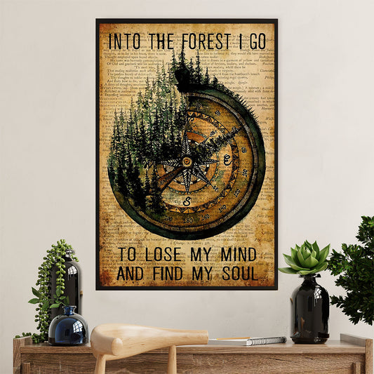 Hiking Poster Prints | Into The Forest I Go To Lose My Mind | Wall Art Gift for Hiker
