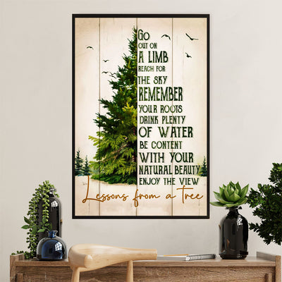 Hiking Poster Prints | Go Out On A Limb | Wall Art Gift for Hiker