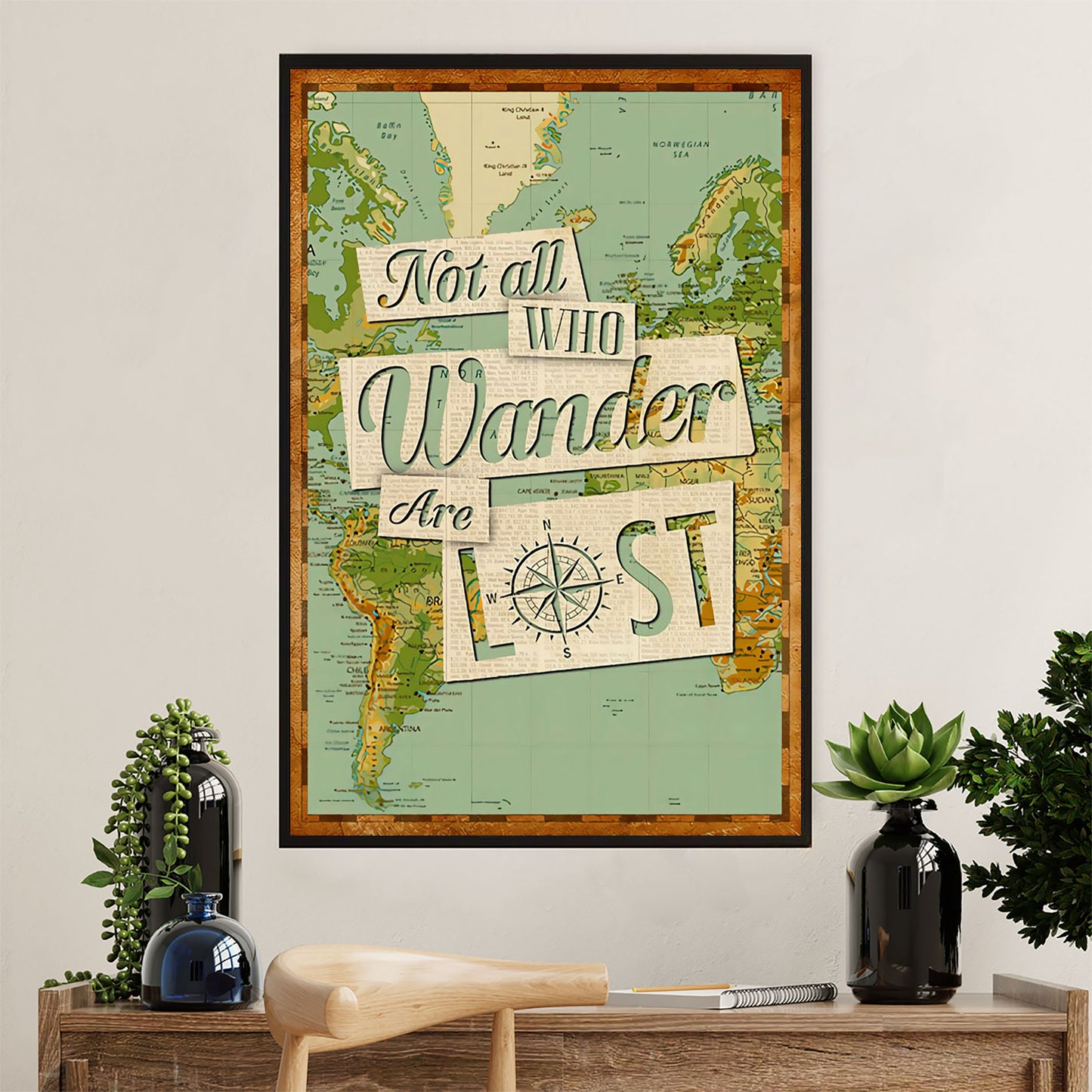 Hiking Canvas Wall Art Prints | Not All Those Who Wander Are Lost | Home Décor Gift for Hiker