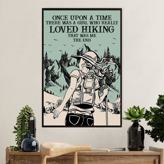 Hiking Poster Prints | Girl Loves Hiking | Wall Art Gift for Hiker