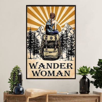Hiking Poster Prints | Wander Woman | Wall Art Gift for Hiker