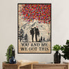 Hiking Canvas Wall Art Prints | Couple - You & Me We Got This | Home Décor Gift for Hiker