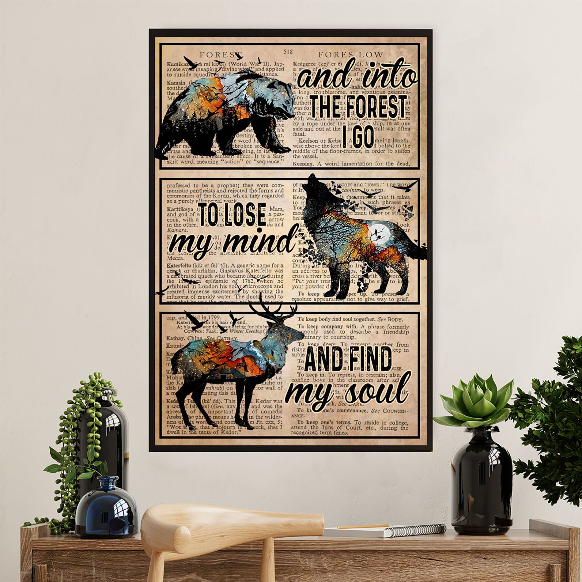 Hiking Poster Prints | Lose My Mind, Find My Soul | Wall Art Gift for Hiker