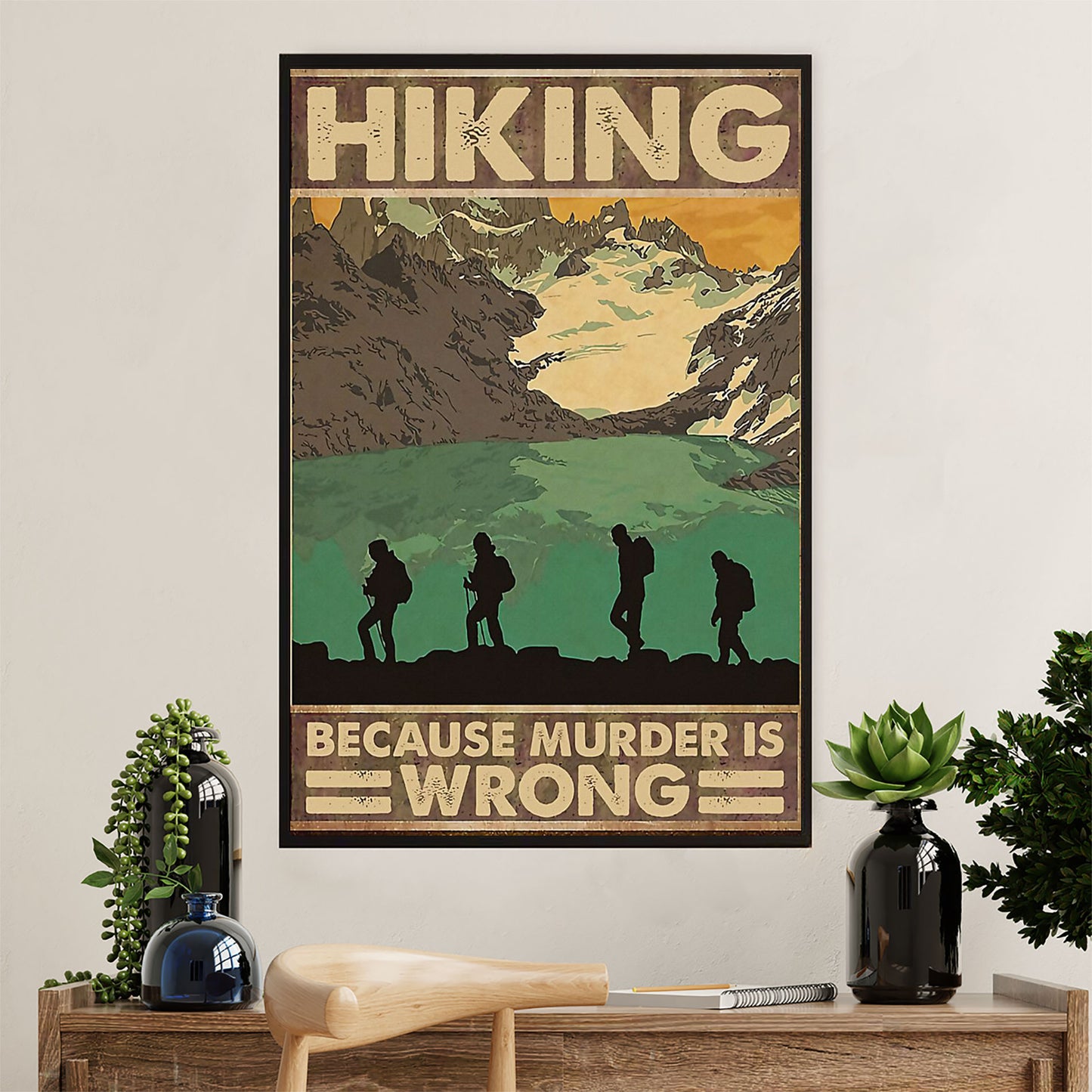 Hiking Canvas Wall Art Prints | Hiking Because | Home Décor Gift for Hiker