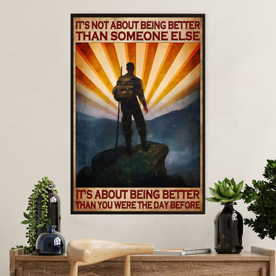Hiking Poster Prints | Better Than The Day Before | Wall Art Gift for Hiker
