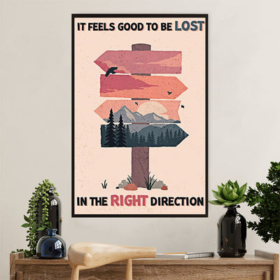 Hiking Canvas Wall Art Prints | Feels Good To Be Lost | Home Décor Gift for Hiker