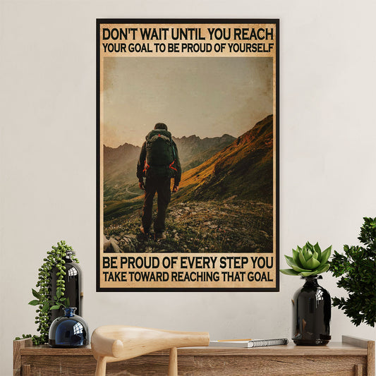 Hiking Poster Prints | Proud Of Every Step You Take | Wall Art Gift for Hiker