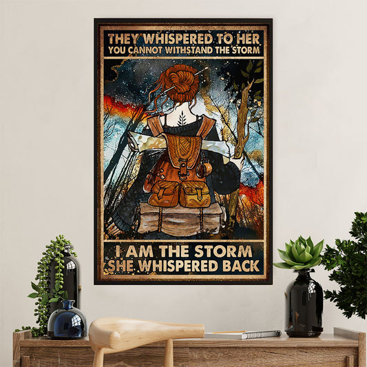 Hiking Poster Prints | Girl Hiking | Wall Art Gift for Hiker