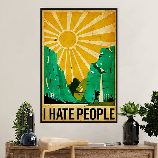 Hiking Poster Prints | I Hate People | Wall Art Gift for Hiker