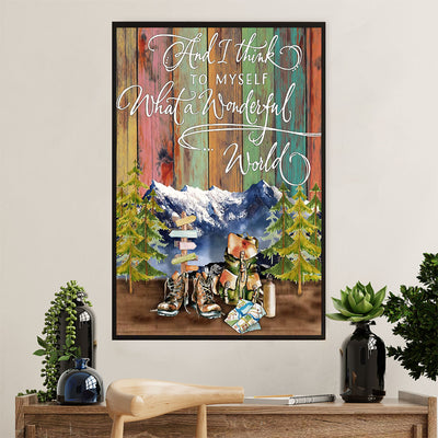 Hiking Poster Prints | What A Wonderful World | Wall Art Gift for Hiker