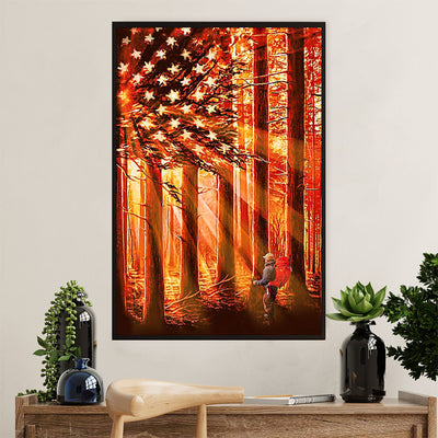Hiking Canvas Wall Art Prints | American Flag | Home Décor Gift for Hiker