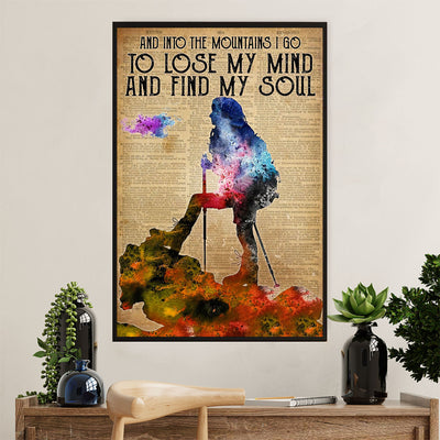 Hiking Canvas Wall Art Prints | Lose My Mind - Find My Soul | Home Décor Gift for Hiker