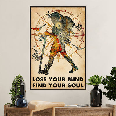 Hiking Poster Prints | Lose Your Mind, Find Your Soul | Wall Art Gift for Hiker