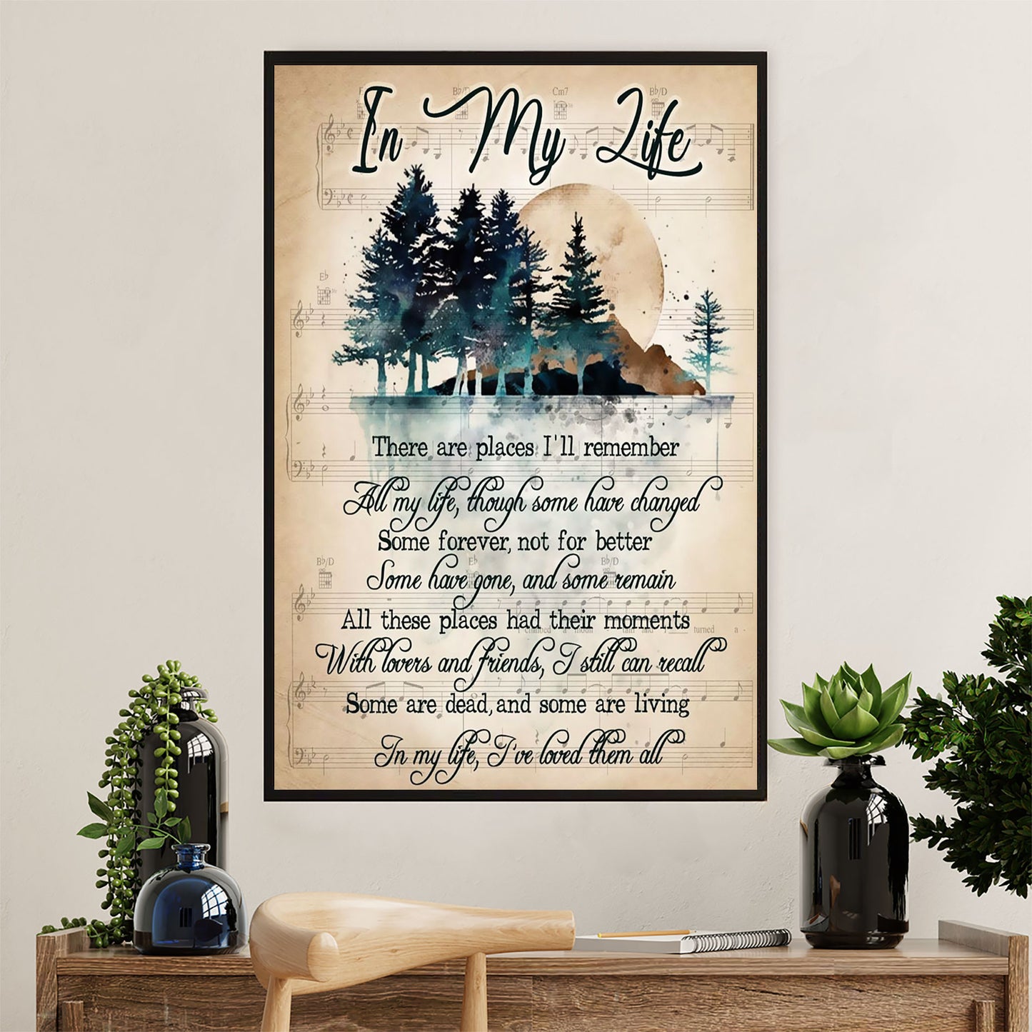Hiking Poster Prints | In My Life Song | Wall Art Gift for Hiker