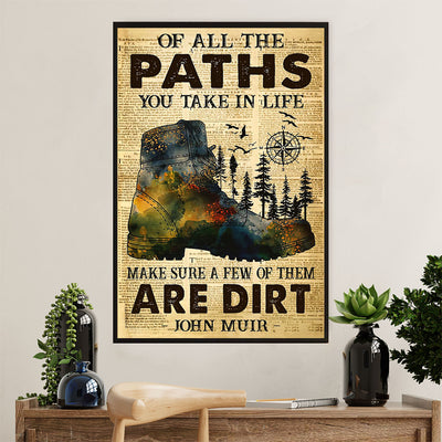 Hiking Poster Prints | All The Paths You Take In Life | Wall Art Gift for Hiker