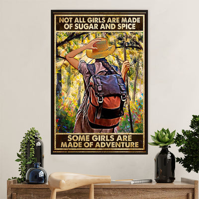 Hiking Poster Prints | Girls Made Of Adventure | Wall Art Gift for Hiker