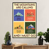 Hiking Poster Prints | Mountains Are Calling | Wall Art Gift for Hiker