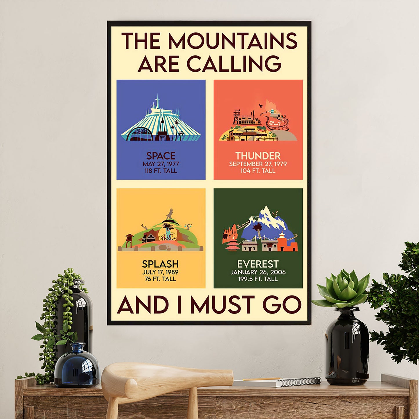 Hiking Canvas Wall Art Prints | Mountains Are Calling | Home Décor Gift for Hiker