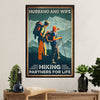 Hiking Poster Prints | Husband & Wife - Hiking Partners | Wall Art Gift for Hiker