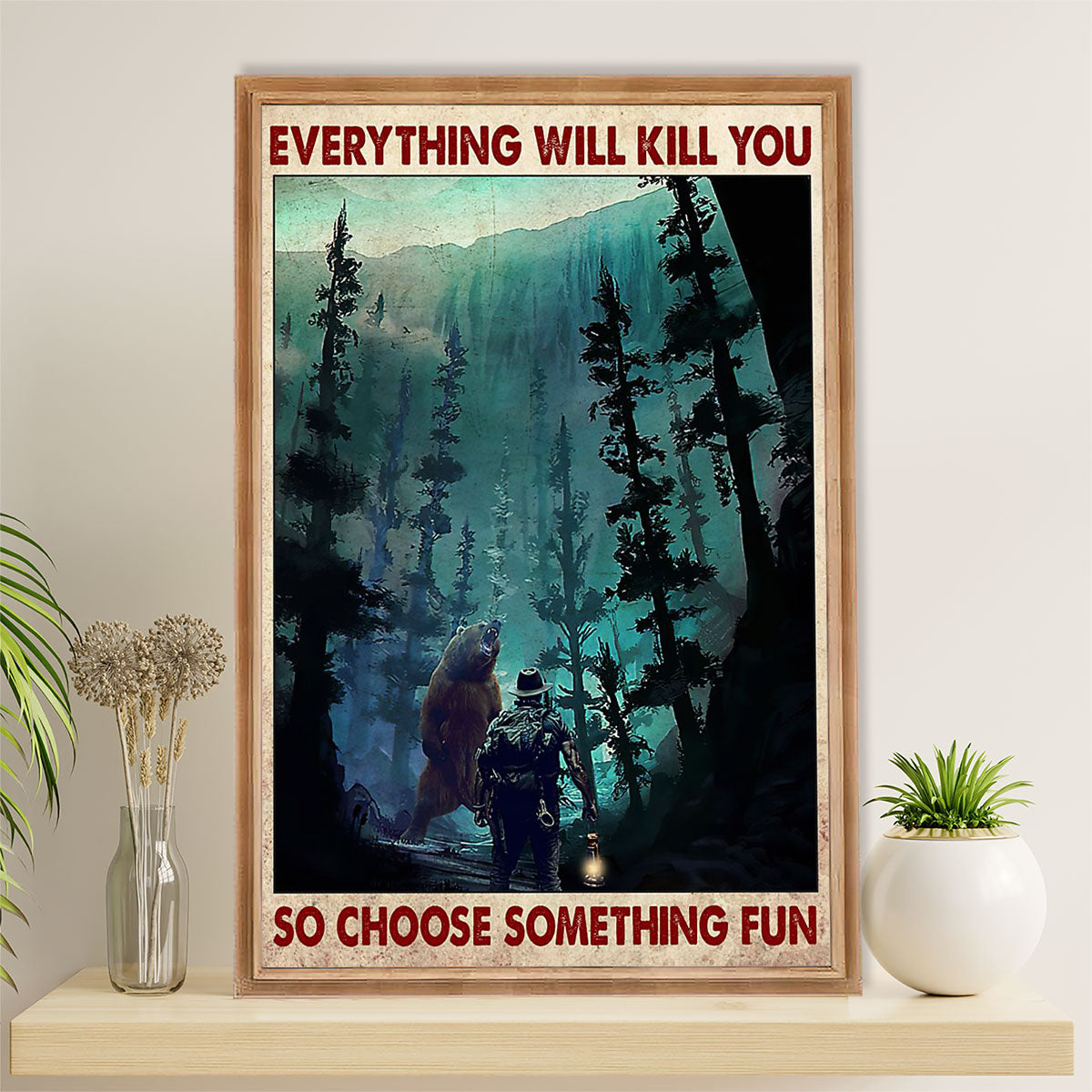 Hiking Poster Prints | Choose Something Fun | Wall Art Gift for Hiker