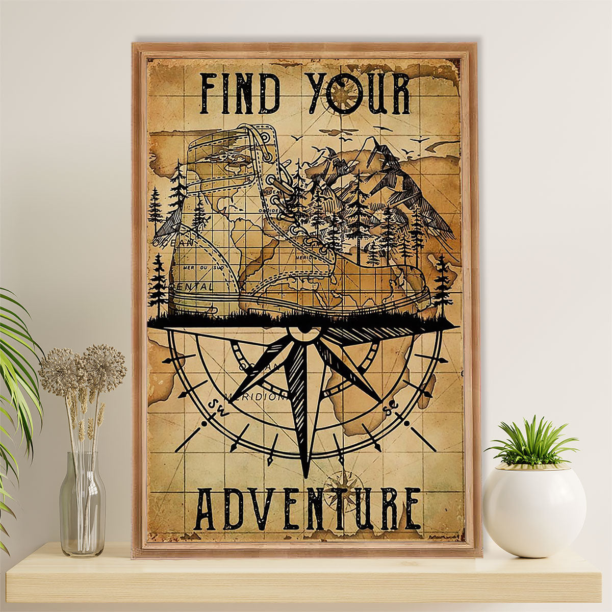 Hiking Poster Prints | Find Your Adventure | Wall Art Gift for Hiker