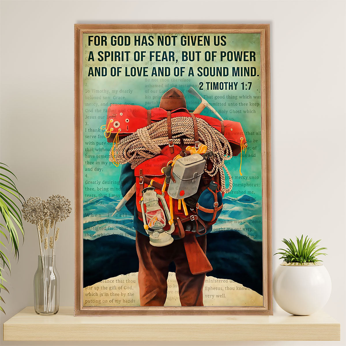 Hiking Canvas Wall Art Prints | God Has Not Given Us | Home Décor Gift for Hiker