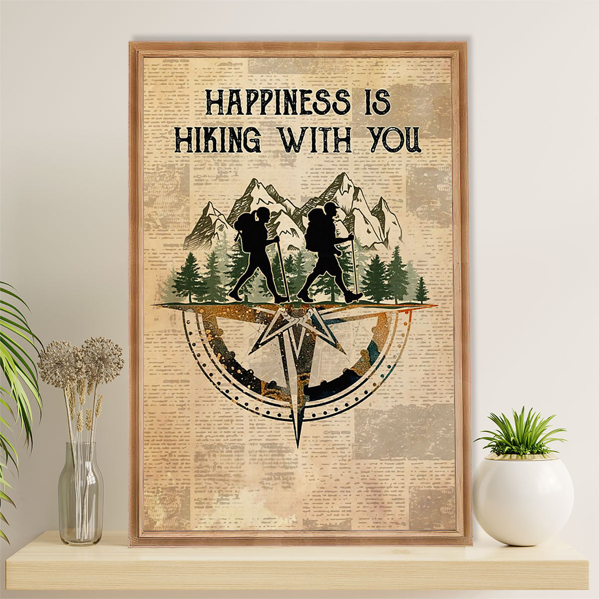 Hiking Poster Prints | Couple Loves Hiking | Wall Art Gift for Hiker